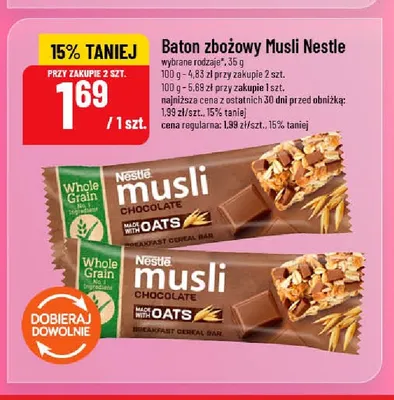 Baton zbożowy Musli Nestlé czekoladowy promocja w POLOmarket