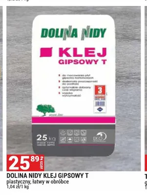 Klej gipsowy T Dolina Nidy promocja w Merkury Market