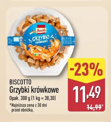 Grzybki krówkowe Biscotto promocja w Aldi