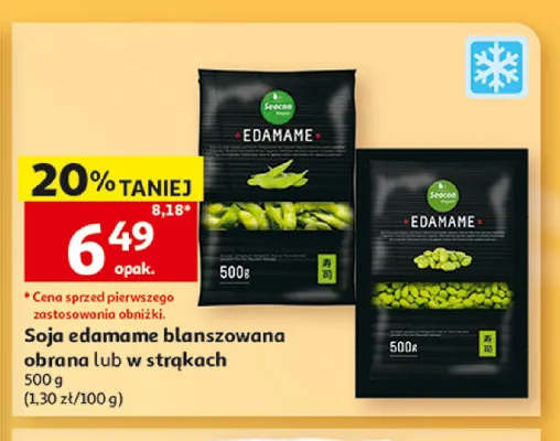 Soja edamame blanszowana w strąkach Seacon promocja w Auchan