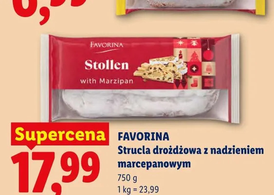 Strucla drożdżowa z nadzieniem marcepanowym Favorina promocja w Lidl
