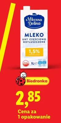 Mleko UHT 1,5% Mleczna Dolina promocja w Lidl