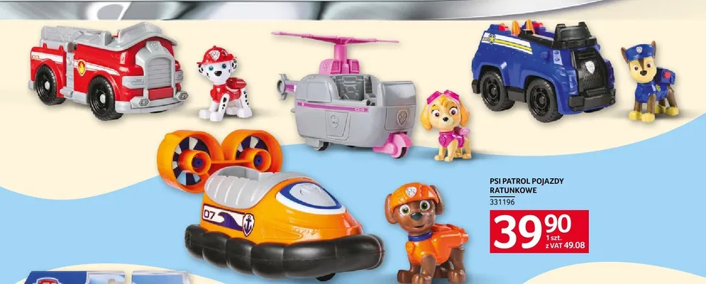 Pojazdy ratunkowe Psi Patrol promocja w Selgros