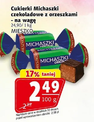 Cukierki Michaszki czekoladowe z orzeszkami - na wagę promocja w Prim Market