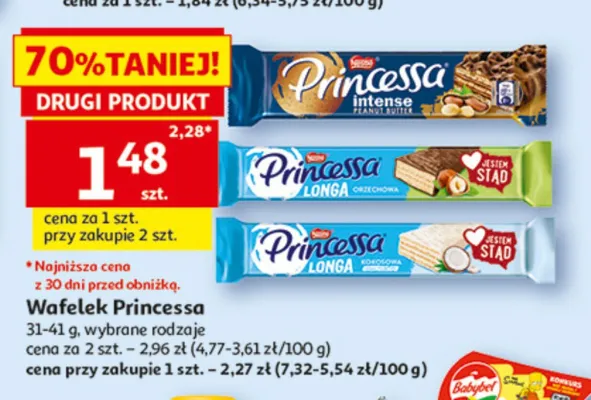 Wafelek Princessa Intense Peanut Butter promocja w Auchan