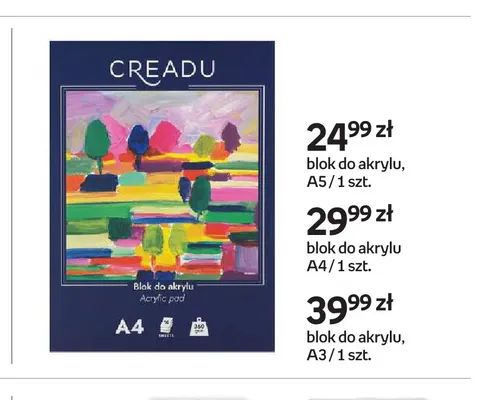 Blok do akrylu A5 Creadu promocja w Empik