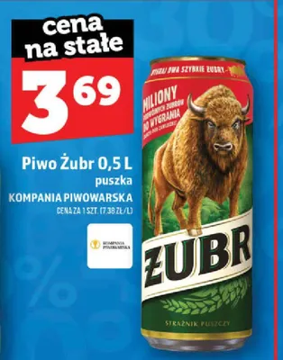Piwo Żubr puszka promocja w TOPAZ