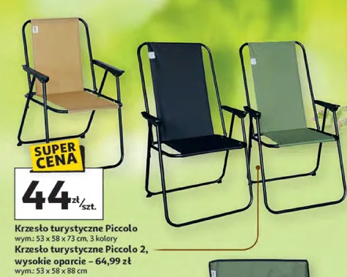 Krzesło turystyczne Piccolo promocja w Auchan