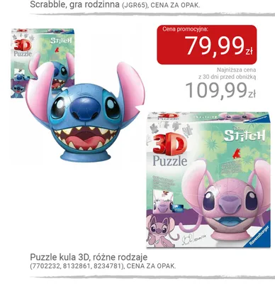 Puzzle kula 3D Ravensburger Disney Stitch promocja w Smyk