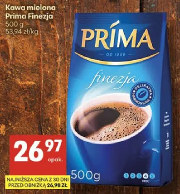 Kawa mielona Prima Finezja promocja w Delikatesy Centrum
