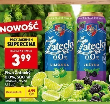 Piwo bezalkoholowe Żatecký Jeżyna promocja w Biedronka