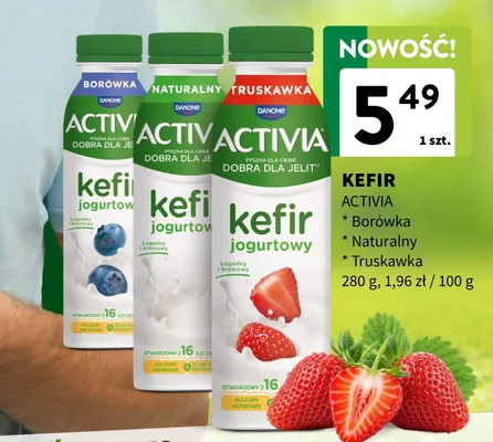 Kefir jogurtowy truskawka promocja w Intermarche
