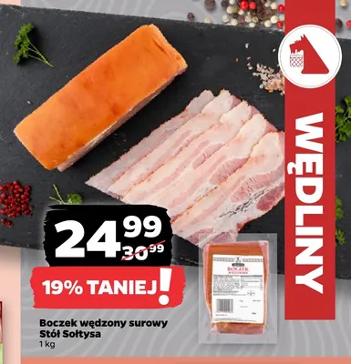 Boczek wędzony surowy Stół Sołtysa promocja w Netto