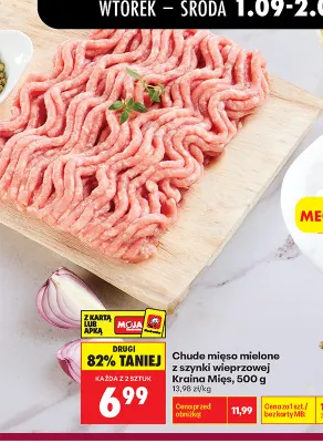 Chude mięso mielone z szynki wieprzowej Kraina Mięs promocja w Biedronka