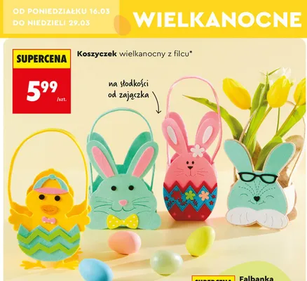 Koszyczek wielkanocny z filcu promocja w Biedronka