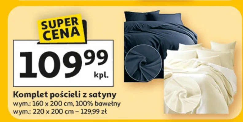 Komplet pościeli z satyny promocja w Auchan