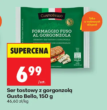 Ser tostowy z gorgonzolą Gusto Bello promocja w Biedronka