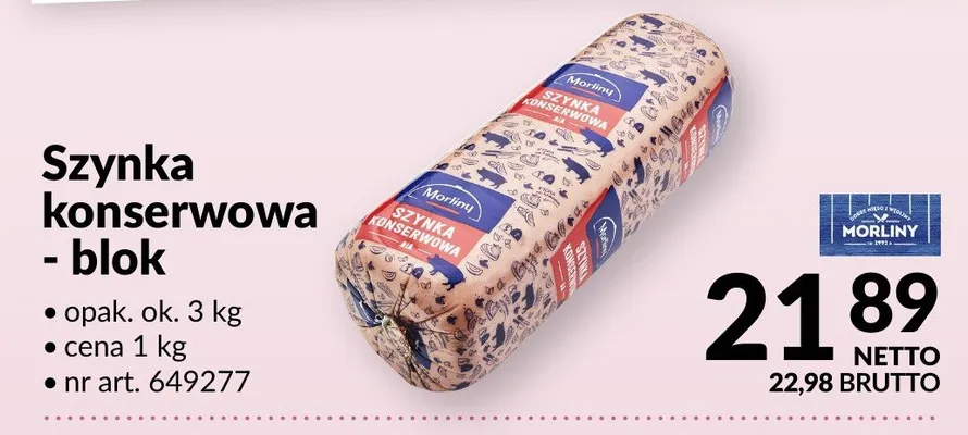 Szynka konserwowa - blok Morliny promocja w Makro