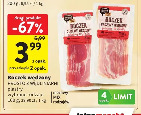 Boczek parzony wędzony w plastrach Prosto z Wędliniarni promocja w Intermarche