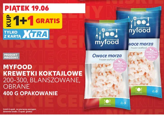 Krewetki koktajlowe blanszowane obrane Myfood promocja w Kaufland