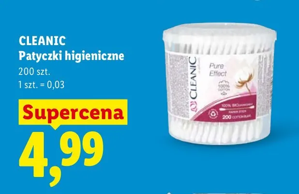 Patyczki higieniczne Cleanic promocja w Lidl