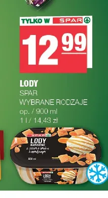 Lody waniliowe z sosem o smaku karmelowym SPAR promocja w SPAR