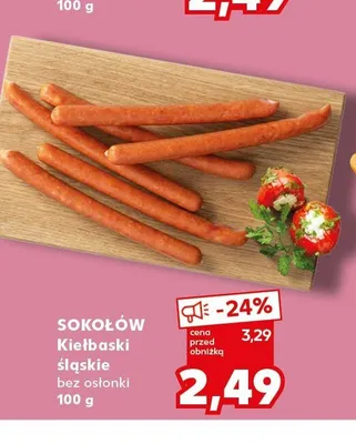 Kiełbaski śląskie bez osłonki Sokołów promocja w Kaufland