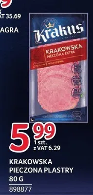 Kiełbasa krakowska pieczona plastry Krakus promocja w Selgros