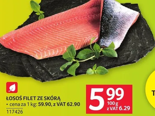 Łosoś filet ze skórą promocja w Selgros