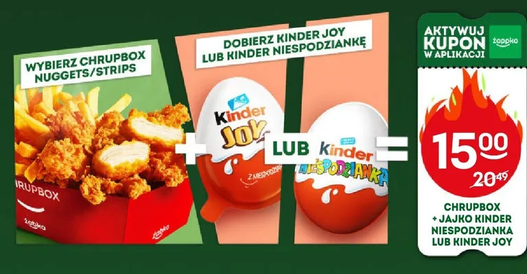 Zestaw Chrupbox Nuggets 270 g i Jajko Kinder Niespodzianka 20 g promocja w Żabka