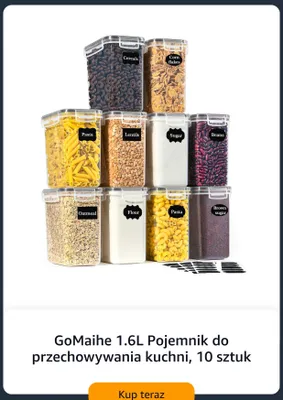 Pojemniki do przechowywania żywności GoMaihe 10-pak 1,6 l promocja w Amazon