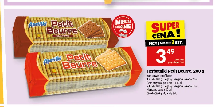 Herbatniki Petit Beurre kakaowe Apetitki promocja w Twój Market