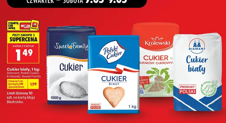 Cukier biały Diamant promocja w Biedronka