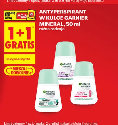 Antyperspirant w kulce Garnier Mineral promocja w Biedronka