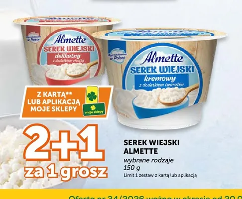 Serek wiejski Almette kremowy z dodatkiem twarogu promocja w Groszek