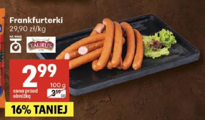 Frankfurterki Taurus promocja w Delikatesy Centrum