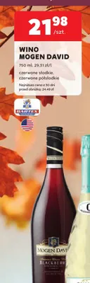 Wino czerwone Mogen David półsłodkie promocja w Stokrotka