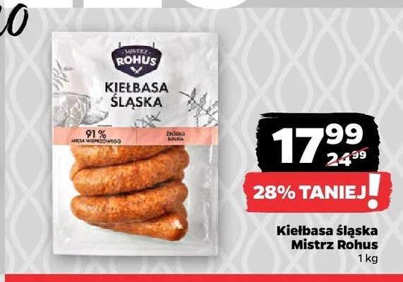 Kiełbasa śląska Mistrz Rohus promocja w Netto