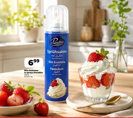 Bita śmietana w sprayu Paradiso promocja w Netto