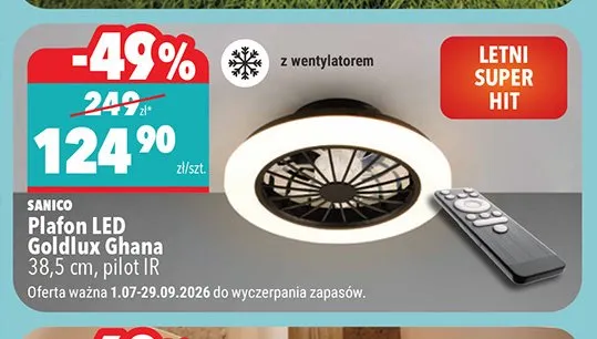 Plafon LED Sanico Goldlux Ghana promocja w Biedronka