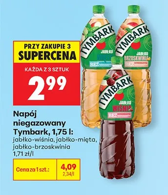 Napój niegazowany Tymbark jabłko-wiśnia promocja w Biedronka