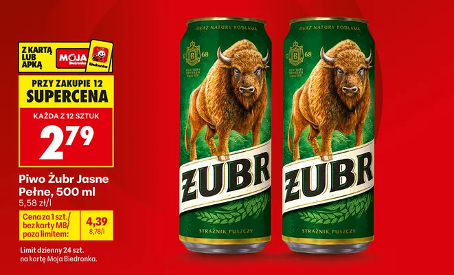 Piwo Żubr promocja w Biedronka