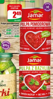 Pulpa pomidorowa Jamar drobno krojona promocja w Dino