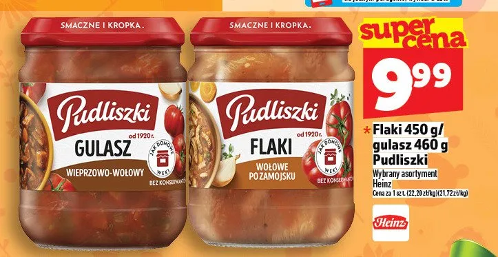 Flaki 450g / gulasz 460g promocja w TOPAZ