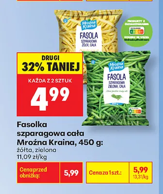 Fasolka szparagowa cała zielona Mroźna Kraina promocja w Biedronka