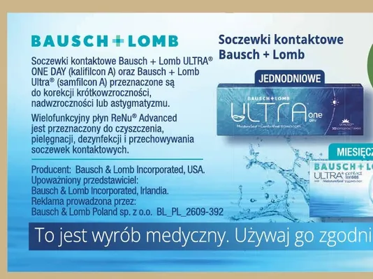 Soczewki kontaktowe Bausch + Lomb Ultra miesięczne promocja w Super-Pharm