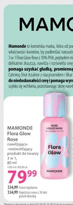 Nawilżająco-rozświetlający produkt do twarzy 3 w 1 Flora Glow Rose Mamonde promocja w Hebe