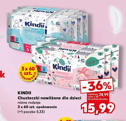 Chusteczki nawilżane dla dzieci Kindii promocja w Kaufland