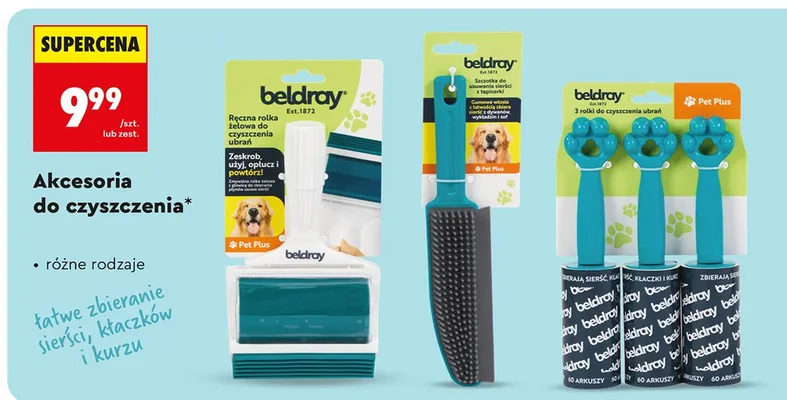 Szczotka do usuwania sierści Beldray Pet Plus promocja w Biedronka