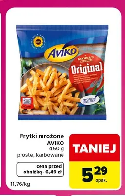 Frytki mrożone Aviko karbowane promocja w Carrefour Market